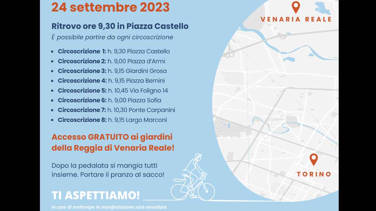 Pedalata delle Circoscrizioni Torino-Venaria bici &Dintorni
