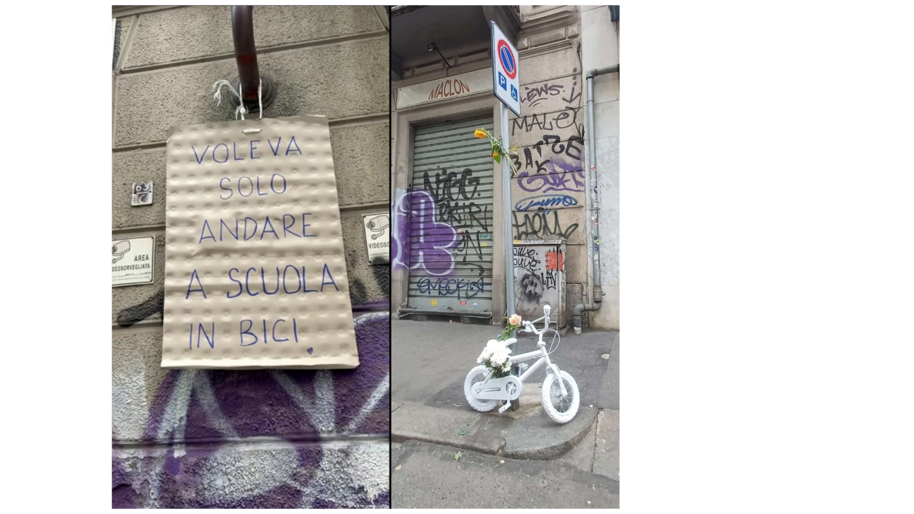 Voleva solo andare a scuola in bici